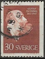 SWEDEN 1960 Birth Centenary Of Gustav Froding (poet) - 30ore G. Froding FU - Gebraucht