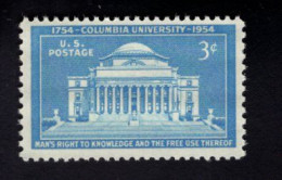1913032989 1954 SCOTT 1029 (XX) POSTFRIS MINT NEVER HINGED  - COLUMBIA UNIVERSITY 200TH ANNIV - LOW MEMORIAL LIBRARY - Ongebruikt