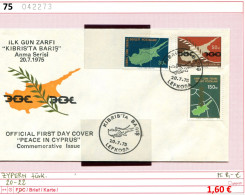 Zypern 1975 - Türkisch Zypern 1975 - Chypre Turquoise 1975 - Michel 20-22 Auf FDC / Sur FDC - Briefe U. Dokumente