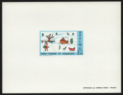 St. Pierre & Miquelon 1990 - Mi-Nr. 607 ** - MNH - Epreuve De Luxe - Weihnachten - Non Dentellati, Prove E Varietà