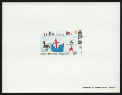 St. Pierre & Miquelon 1989 - Mi-Nr. 585 ** - MNH - Epreuve De Luxe - Weihnachten - Sin Dentar, Pruebas De Impresión Y Variedades