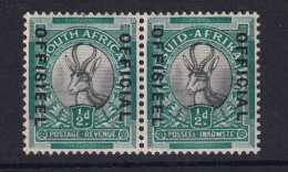 South Africa: 1935/49   Official - Springbok   SG O20    ½d   [Wmk Inverted]   MH Pair - Servizio