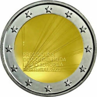 2 EURO PORTOGALLO  2021 COMMEMORATIVO PRESIDENZA EUROPEA  FIOR DI CONIO FROM ROLLS - Portugal