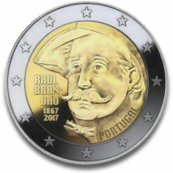 2 EURO PORTOGALLO 2017 COMMEMORATIVO RAUL BRANDAO FIOR DI CONIO UNC FROM ROLLS - Portugal