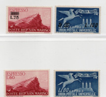 San Marino - Espressi Anno 1950 - MNH - Unif. E21 E22 E23 E24 - Sellos De Urgencia