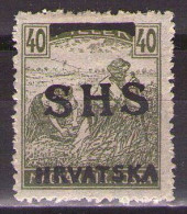 CROATIA - S.H.S.- 1918 - 40f  - CRNI PRETISAK - MH*VF - Kroatië