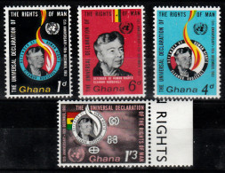 Ghane - 1963 -Eleanor Rosevelt - 15e Anniversaire Des Droits De L'homme - 4 Tp Y&T N° 152/55 MNH ** Neufs- New - Nuovo - Ghana (1957-...)