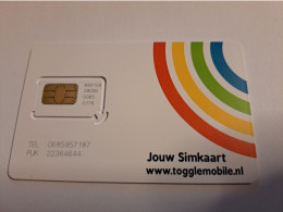 NETHERLANDS  GSM SIM CARD /  JOUW SIMKAART/ TOGGLEMOBILE     ( WITH CHIP)   CARD  ** 15821** - Schede GSM, Prepagate E Ricariche