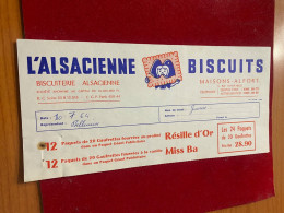 L’ALSACIENNE BISCUITS FACTURE 1964 - Food