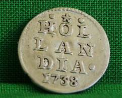 MONNAIE PAYS BAS 1 STUIVER ARGENT 1738  HOLLANDIA Old Silver Coin , NETHERLAND / Provinz Holland - …-1795 : Vereinigte Provinzen