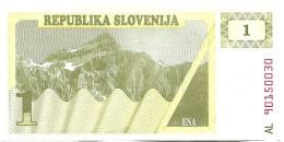 1 Tolar 1990 (recto) Le Mont Triglav (Alpes Juliennes), (verso) Valeur Numérique Au Centre Du Billet - Slovénie