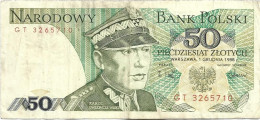 50 Zlotych 1975-78 (recto) Karol Świerczewski Général Polonais,(verso) Ordre De La Croix De Grunwald - Pologne