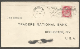 1900 Cover 2c Numeral Flag C Montreal PQ Traders National Bank Reply - Historia Postale