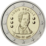 BELGIO 2 EURO 2009 COMMEMORATIVO LOUIS BRAILLE - F.D.C. UNC FROM ROLL - Belgique