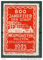 Werbemarke Cinderella Poster Stamp 800 Jahr Feier Neumünster Holstein 1925 #498 - Erinnophilie