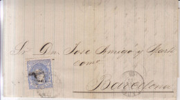 Año 1870 Edifil 107 Alegoria Carta Matasellos Rombo Cadiz N. Herrero Y Cuesta - Lettres & Documents