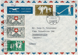 Schweiz / Pro Patria 1952, Luftpostbrief Wald - Drummondville (Kanada) - Brieven En Documenten