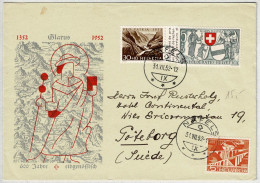 Schweiz / Pro Patria 1952. Brief Näfels - Göteborg (Schweden) - Brieven En Documenten