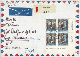 Schweiz / Helvetia 1968, Luftpostbrief Einschreiben Flums - Burnadi (Canada), Pro Patria Deckengemälde Zillis, Joseph - Brieven En Documenten