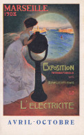 Marseille * CPA Publicitaire Ancienne Illustrateur Art Nouveau Jugendstil PEZILLA * 1908 Exposition Electricité - Unclassified