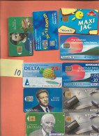 LOT DE 10 TELECARTES DE FRANCE DIFFERENTE - Sammlungen