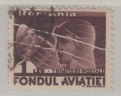 ERROR * TWICE FOLDED PRINT * - Romania 1936 Mi 21 AIRMAIL *** Rare  - VIPauction001 - Usati