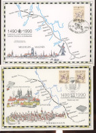 1990. Poste Européenne. 3 Souvenirs. Belgique Deutschland Osterreich. Cote 34-€ - Lettres & Documents