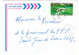 Polynésie Française Cachet Manuel PAPEETE RP De 1980 Timbre Avion "Bermuda" Poste Aérienne - Covers & Documents