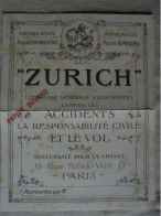 Ancien - Grand Buvard Publicitaire "ZURICH Compagnie Générale D'Assurances" - Bank En Verzekering