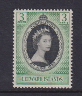 LEEWARD ISLANDS - 1953 Coronation 3c Never Hinged Mint - Leeward  Islands