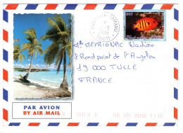 Polynésie Française Ile De Tahiti Cachet Manuel PUNAAUIA TAMANU De 2006 Timbre : Fonds Marins Poisson - Lettres & Documents