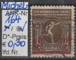1921 - BELGIEN - SM "Olymp. Spiele, Antwerpen M. Aufdruck" 20 C Sepia - O  Gestempelt - S.Scan (164o Be) - 1921-1925 Montenez Pequeño