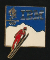77382-Pin's.Jeux Olympiques Albertville.IBM.Ski. - Informatique
