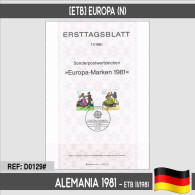 D0129# Alemania 1981. [ETB] Europa. Folklore (N) - 1981-1990