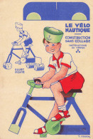 La Blédine * Carte Publicitaire Illustrateur GOUGEON Gougeon " Le Vélo Nautique " * Système Découpage à Monter - Publicité