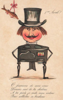 1er Avril Poisson D'avril * CPA Illustrateur Caricature * Homme Au Chapeau En Forme De Poele - April Fool's Day