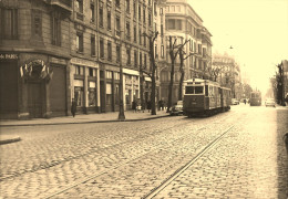 Lyon * Un Tramway * Rue & Comptoir National D'escompte De Paris * Tram * Photo Ancienne 10x15cm - Sonstige & Ohne Zuordnung