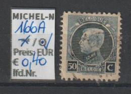 1921 - BELGIEN - FM/DM "König Albert I.-Montenez" 50 C Graublau - O  Gestempelt - S.Scan (166Ao Be) - 1921-1925 Small Montenez