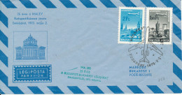 Hungary Air Mail Flight Cover Malev Budapest - Bucarest 25th Anniversary 2-5-1973 - Covers & Documents