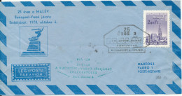 Hungary Air Mail Flight Cover Malev Budapest - Warszawa 25th Anniversary 6-10-1973 - Cartas & Documentos