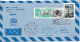 Hungary Air Mail Flight Cover Sonderflug Malev Budapest - Brüssel 26-6-1972 (Belgia 72) - Lettres & Documents