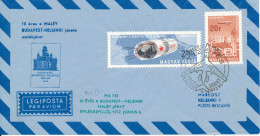 Hungary Air Mail Flight Cover Malev Budapest - Helsinki 10th Anniversary 4-6-1972 - Brieven En Documenten