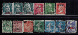ALGERIA 1924-1939 13 FRENCH STAMPS OVERPRINTED ALGÉRIE  USED - Oblitérés