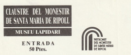 Ticket - Entrada -- Claustre Del Monestir De Santa Maria De Ripoll - Museu Lapidari - Tickets D'entrée