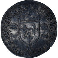 France, Henri II, Douzain Aux Croissants, 1555, Paris, TB+, Billon, Gadoury:357 - 1547-1559 Enrico II