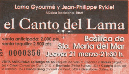 Ticket - Entrada -- El Canto Del Lama - Basilica De Sta. María Del Mar - Tickets D'entrée