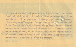 Ticket - Entrada -- Gran Teatre Del Liceu - Temporada De Ballets 83-84 - Tickets D'entrée