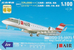 Carte Prépayée JAPON - AVION JAPAN AIRLINES - JAL Prepaid Prepaid Bus Card / V1 - Hiro 2392 - Vliegtuigen