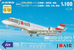 Carte Prépayée JAPON - AVION JAPAN AIRLINES - JAL Prepaid Prepaid Bus Card / V1 - Hiro 2392 - Flugzeuge
