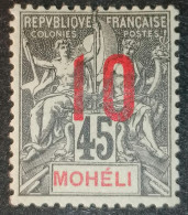 Moheli 10 On 45 Yvert 21(A) MH(*) - Neufs